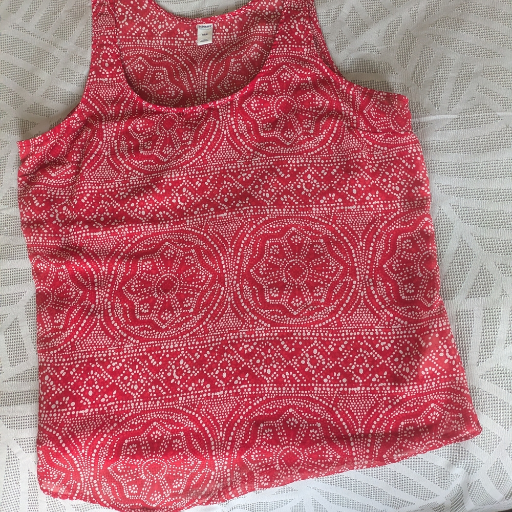 Women's Red Patterned Tank Top